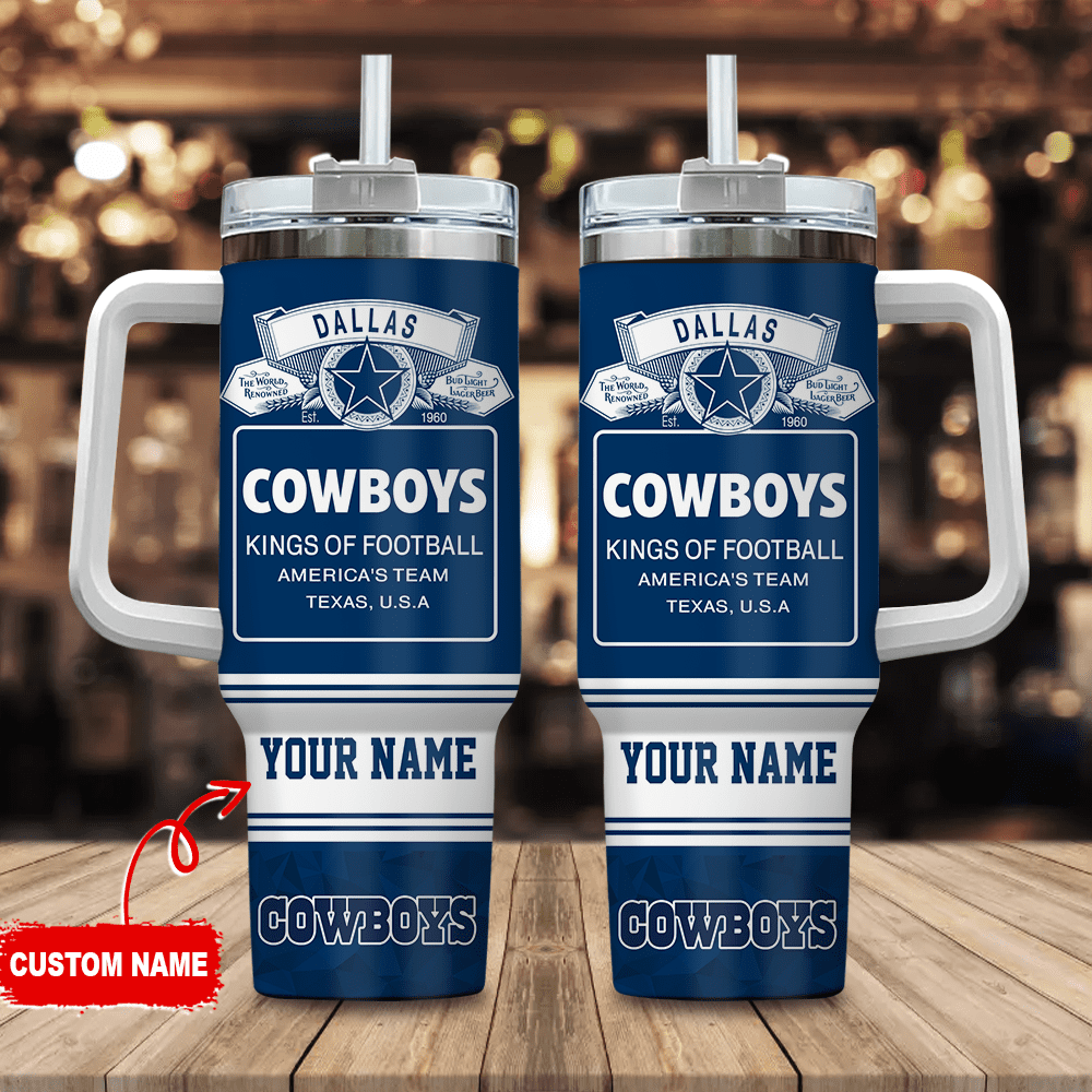 Dallas Cowboys Personalized NFL Bud Light 40oz Stanley Tumbler Gift for Fans