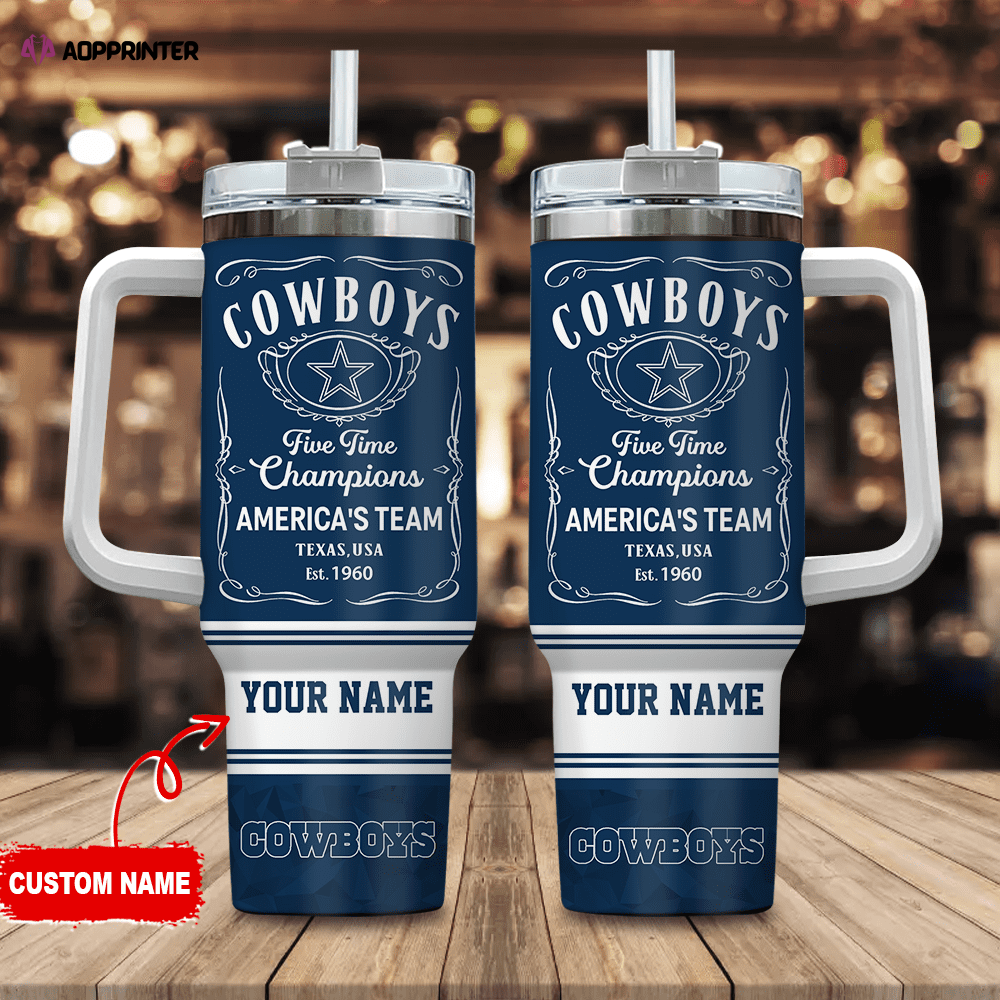 Dallas Cowboys Personalized NFL Jack Daniel’s 40oz Stanley Tumbler Gift for Fans