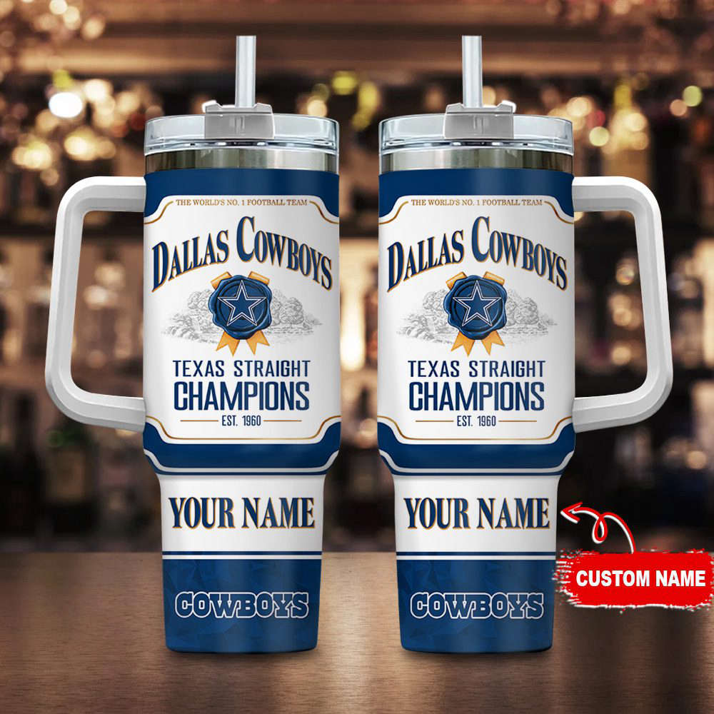 Dallas Cowboys Personalized The World’s No 1 Football Team NFL Jim Beam 40oz Stanley Tumbler Gift for Fans