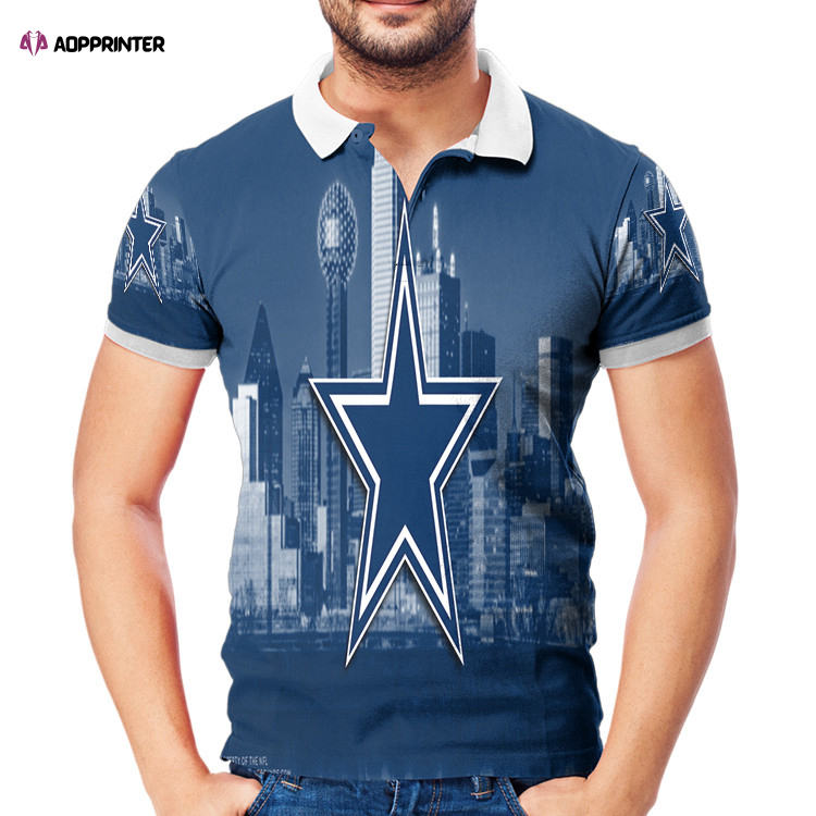 Dallas Cowboys Star City 3D All Over Print Polo Shirt