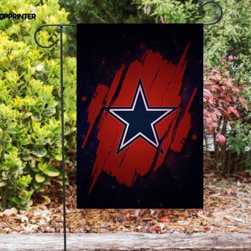 Dallas Cowboys Star Red Wood Double Sided Printing   Garden Flag Home Decor Gifts