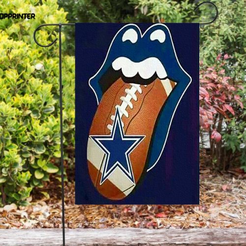 Dallas Cowboys Skull Flowers Purple Double Sided Printing   Garden Flag Home Decor Gifts