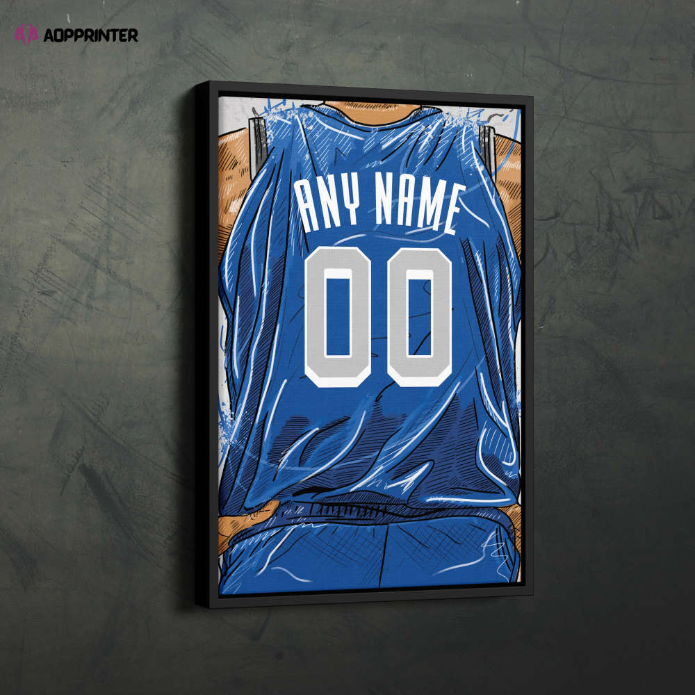 Dallas Mavericks Jersey Personalized Jersey NBA Custom Name and Number Canvas Wall Art Home Decor Framed Poster Man Cave Gift