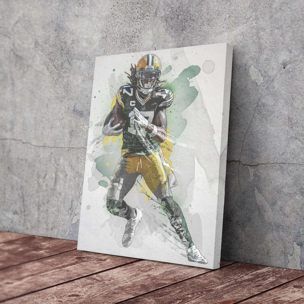 Davante Adams Poster Green Bay Packers NFL Framed Wall Art Home Decor Canvas Print Artwork