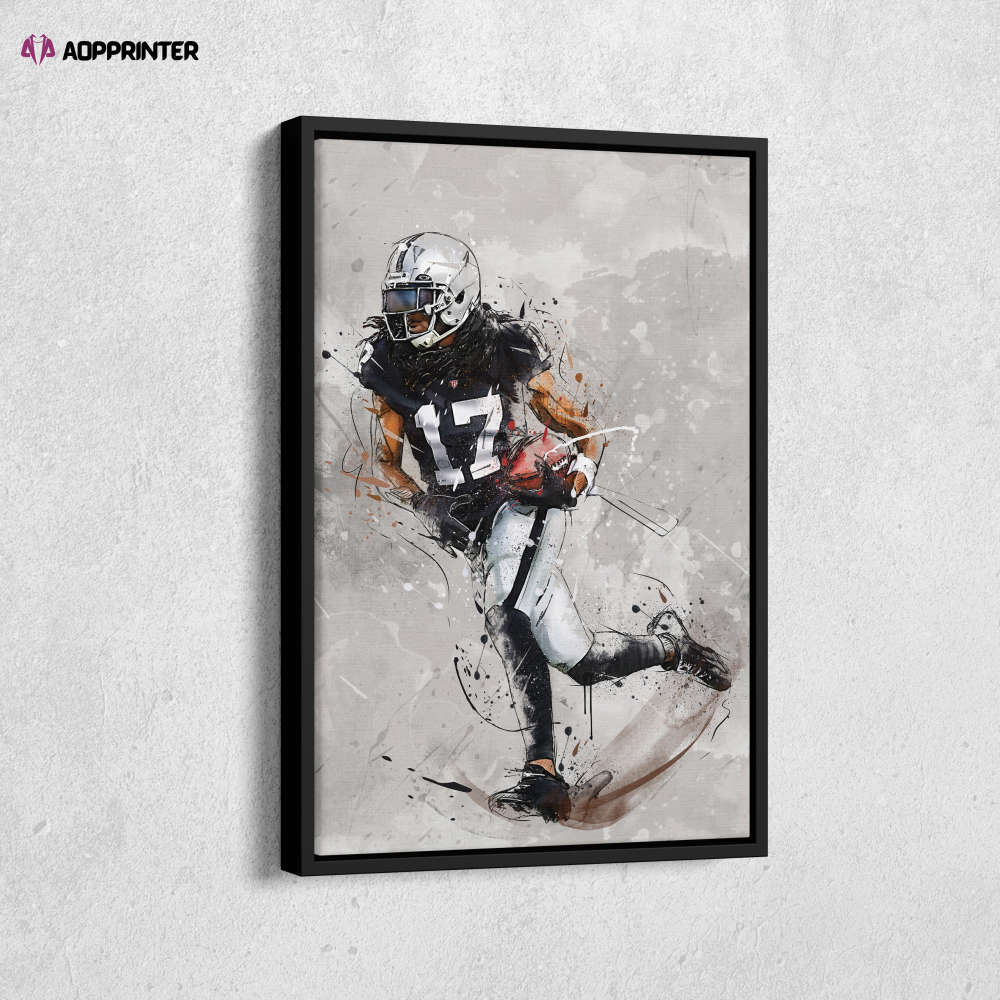 Davante Adams Poster Las Vegas Raiders NFL Canvas Wall Art Home Decor Framed Poster Man Cave Gift