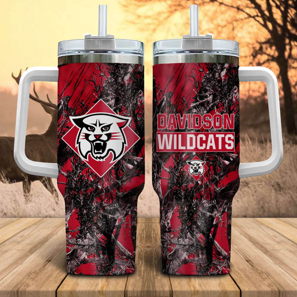 Davidson Wildcats NCAA Hunting Personalized Stanley Tumbler 40oz Gift for Fans