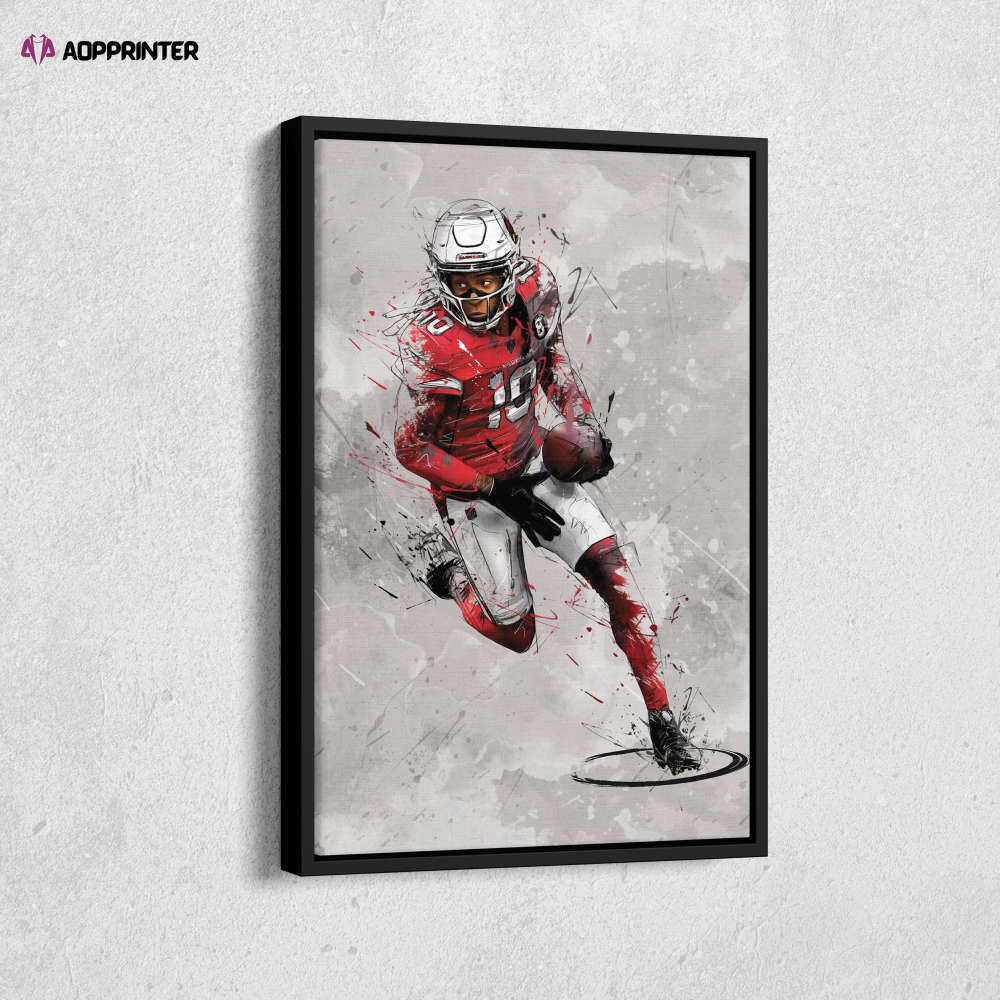 DeAndre Hopkins Poster Arizona Cardinals NFL Canvas Wall Art Home Decor Framed Poster Man Cave Gift