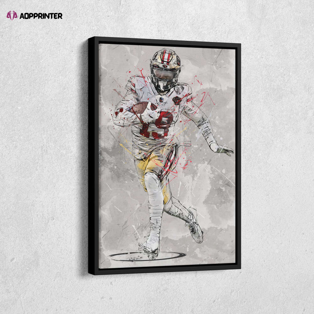 Deebo Samuel Poster San Francisco 49ers NFL Canvas Wall Art Home Decor Framed Poster Man Cave Gift