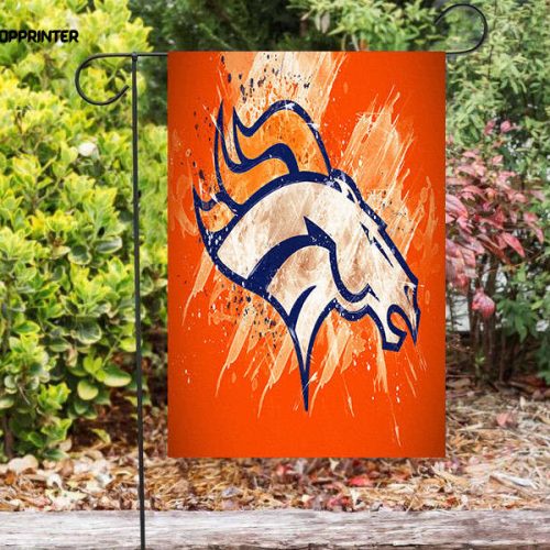 Denver Broncos Emblem v7 Double Sided Printing   Garden Flag Home Decor Gifts