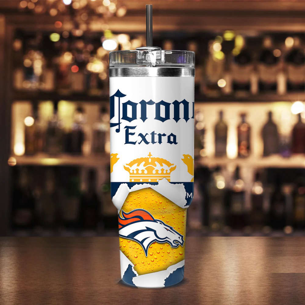 Denver Broncos NFL Corona Extra Personalized Stanley Tumbler 40Oz Gift for Fans