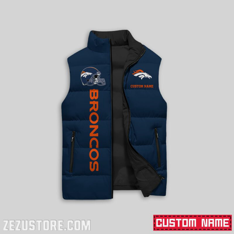 Denver Broncos NFL Sleeveless Puffer Jacket Custom For Fans Gifts