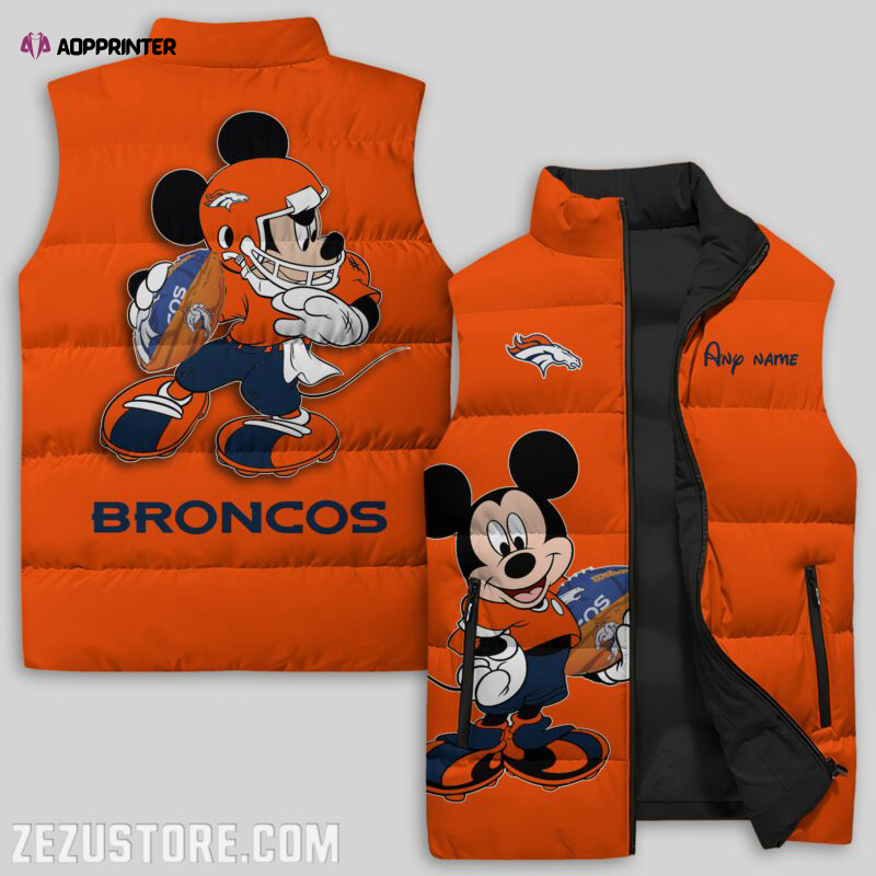 Denver Broncos NFL Sleeveless Puffer Jacket Custom For Fans Gifts