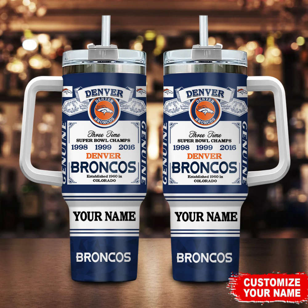 Denver Broncos NFL Super Bowl Champs Pride Personalized Stanley Tumbler 40Oz Gift for Fans