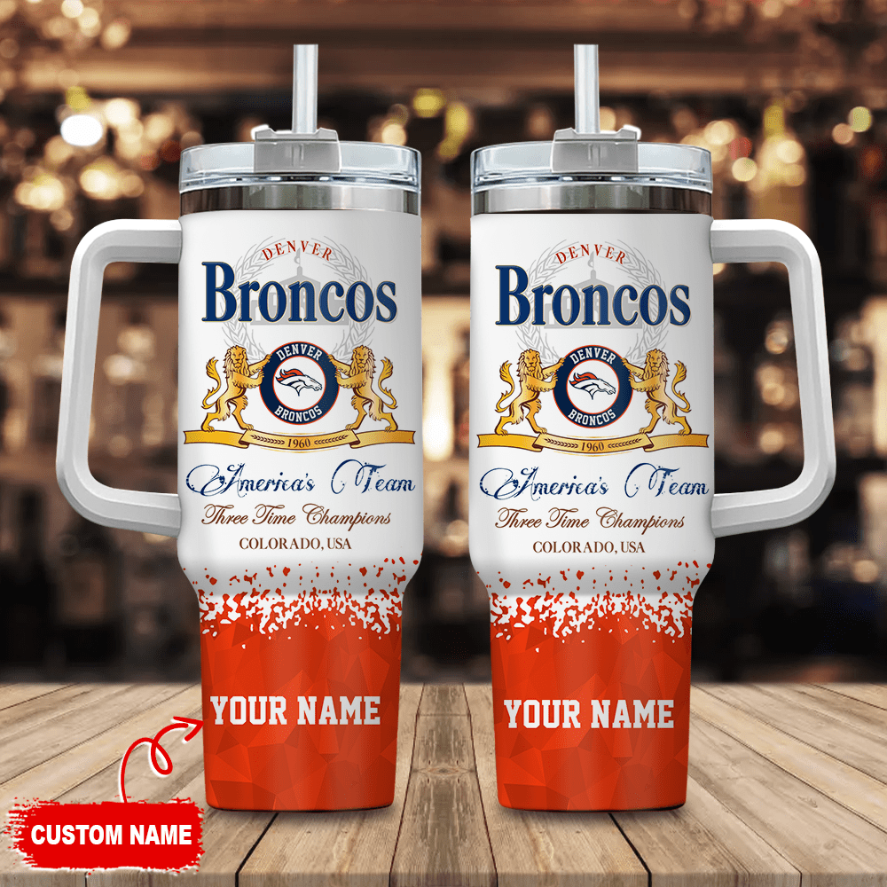Denver Broncos Personalized NFL Champions Modelo 40oz Stanley Tumbler Gift for Fans