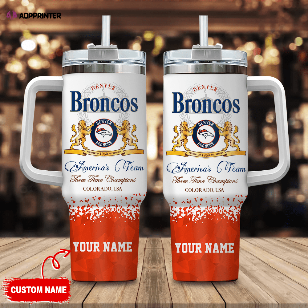 Denver Broncos Personalized NFL Champions Modelo 40oz Stanley Tumbler Gift for Fans