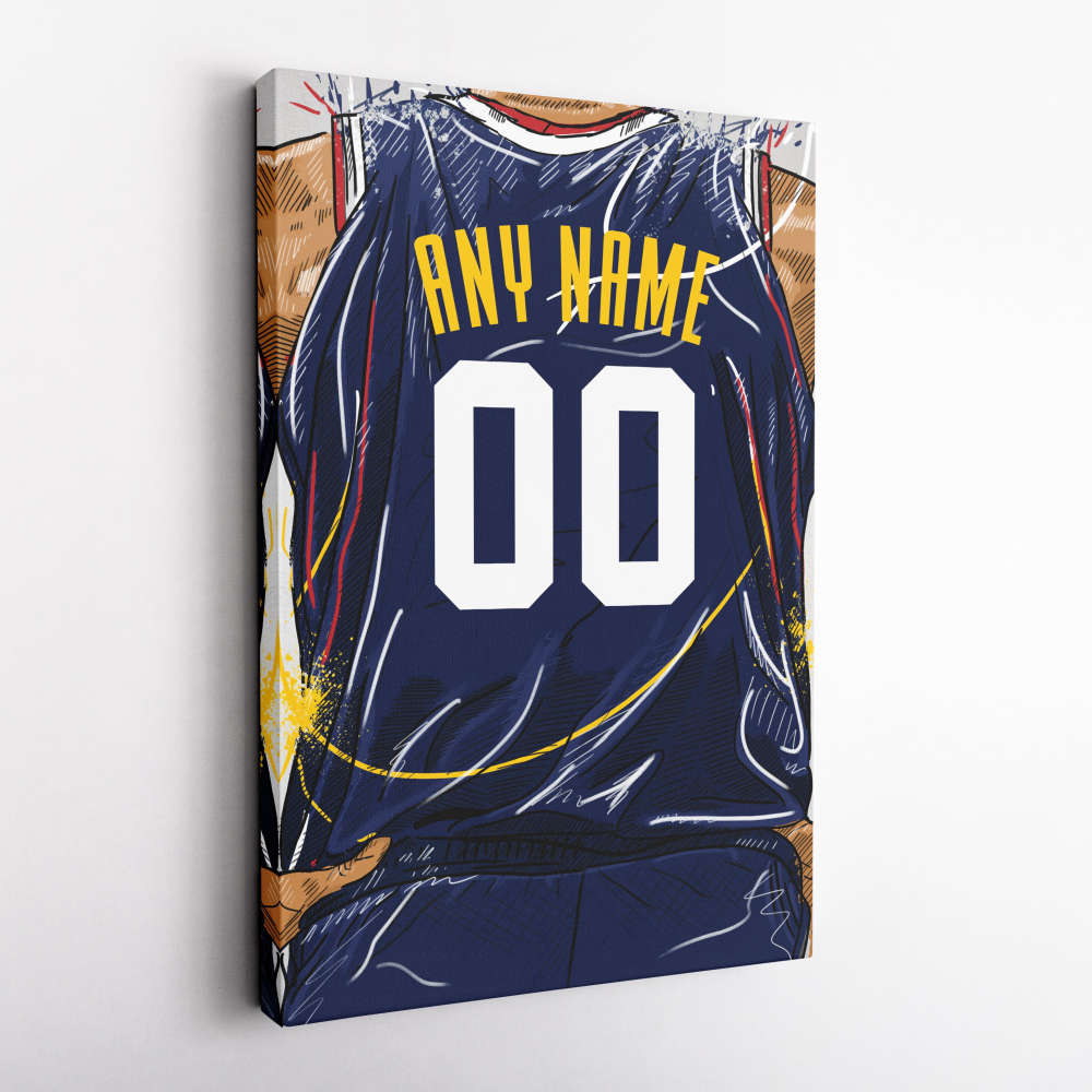 Denver Nuggets Jersey Personalized Jersey NBA Custom Name and Number Canvas Wall Art Home Decor Framed Poster Man Cave Gift