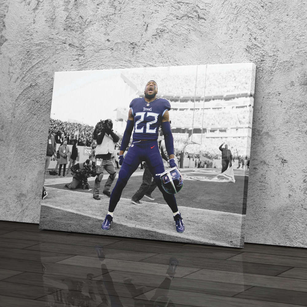 Derrick Henry Celebration Poster Tennessee Titans NFL Wall Art Home Decor Hand Made Poster Canvas Print