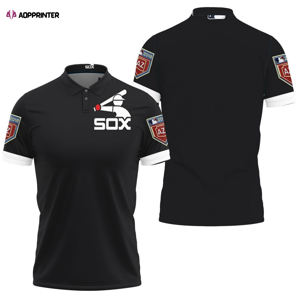 Design Chicago White Sox Spring Training Team Black 2019 Jersey Inspired Style 3D Gift for Fans Polo Shirt