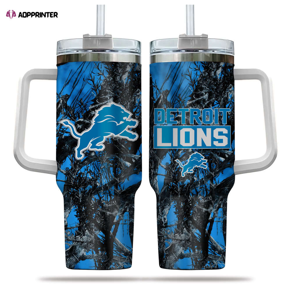 Detroit Lions NFL Hunting Personalized Stanley Tumbler 40oz Gift for Fans