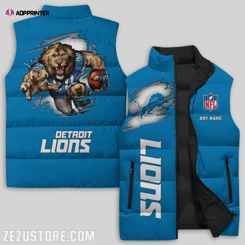 Detroit Lions NFL Sleeveless Puffer Jacket Custom For Fans Gifts