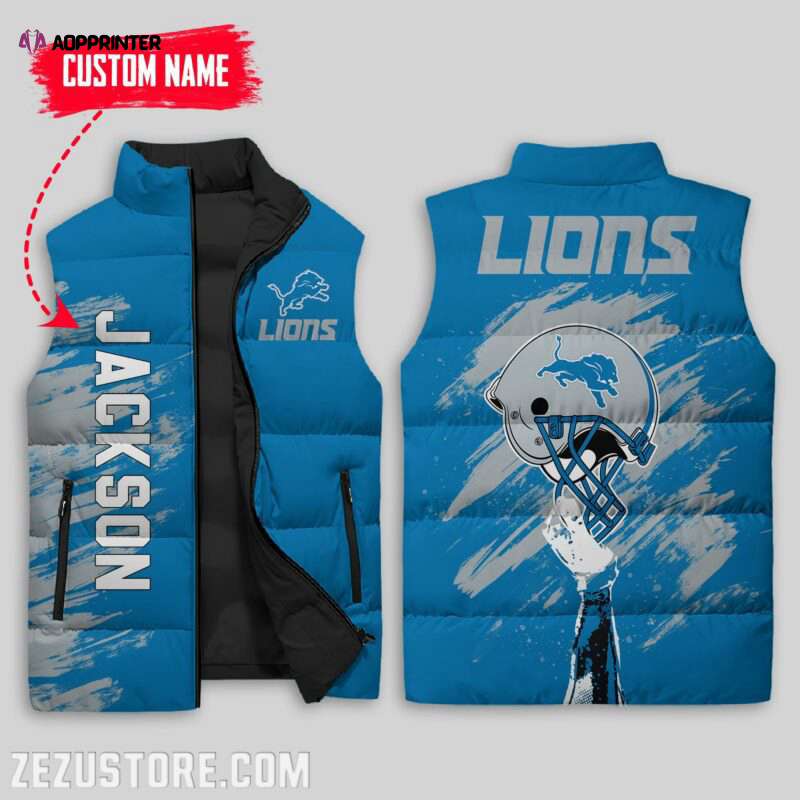 Detroit Lions NFL Sleeveless Puffer Jacket Custom For Fans Gifts