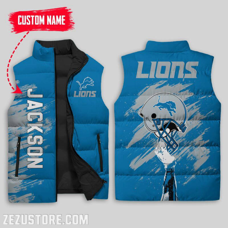 Detroit Lions NFL Sleeveless Puffer Jacket Custom For Fans Gifts