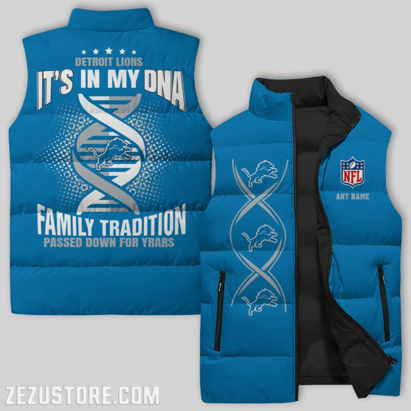 Detroit Lions NFL Sleeveless Puffer Jacket Custom For Fans Gifts