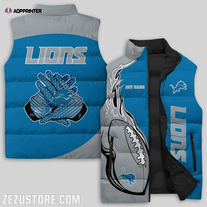 Detroit Lions NFL Sleeveless Puffer Jacket Custom For Fans Gifts