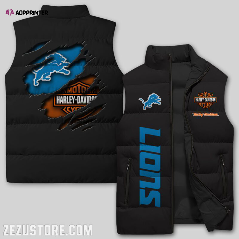 Detroit Lions NFL Sleeveless Puffer Jacket Custom For Fans Gifts