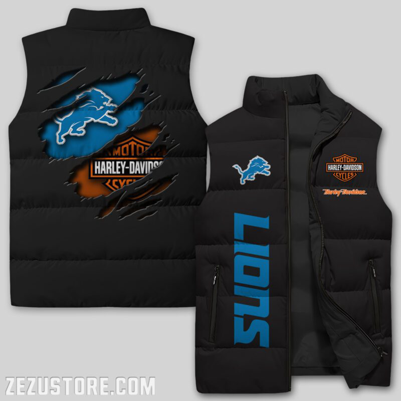 Detroit Lions NFL Sleeveless Puffer Jacket Custom For Fans Gifts