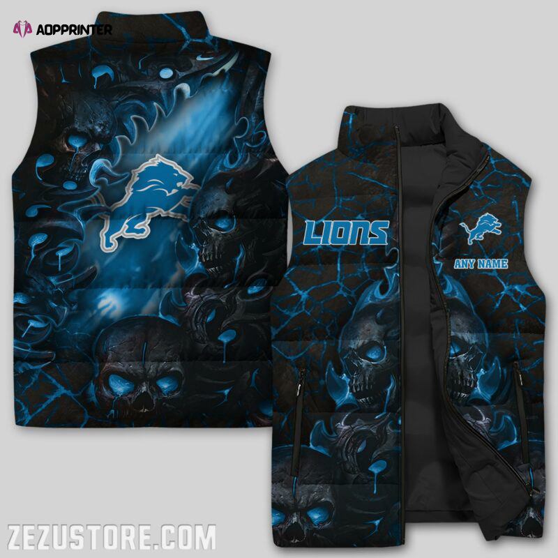 Detroit Lions NFL Sleeveless Puffer Jacket Custom For Fans Gifts