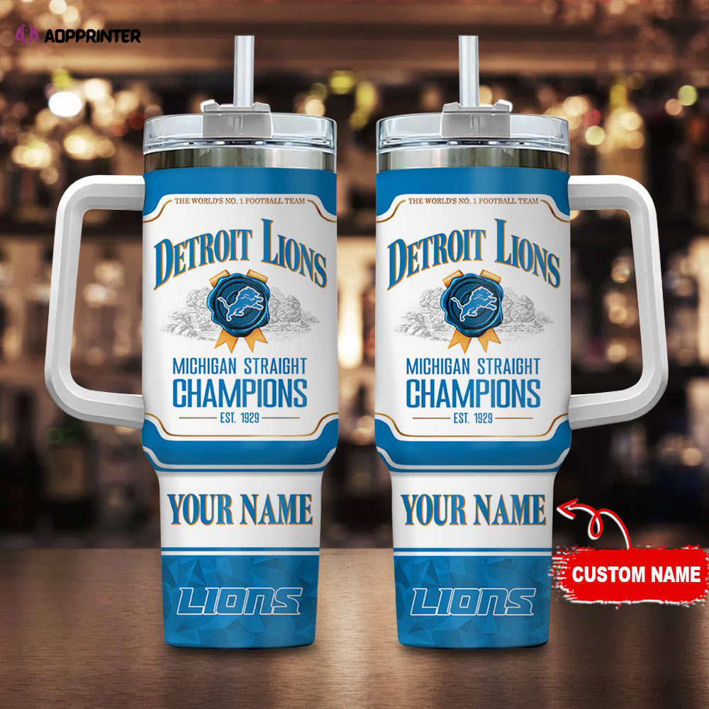 Detroit Lions Personalized The World’s No 1 Football Team NFL Jim Beam 40oz Stanley Tumbler Gift for Fans