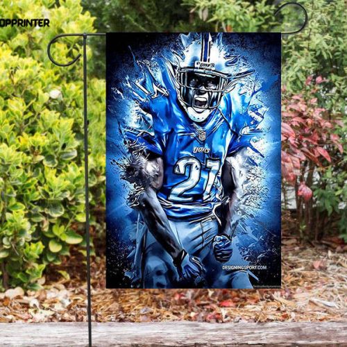 Detroit Lions Player 21 Double Sided Printing   Garden Flag Home Decor Gifts