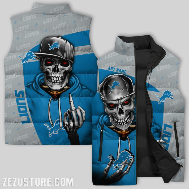 Detroit Lions Sleeveless Puffer Jacket Custom For Fans Gifts