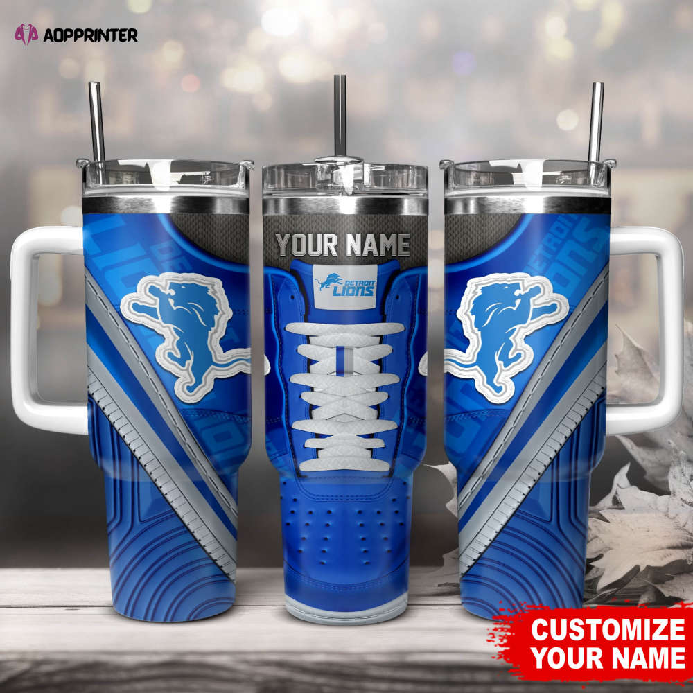 Detroit Lions Sneaker NFL Personalized Stanley Tumbler 40Oz Gift for Fans