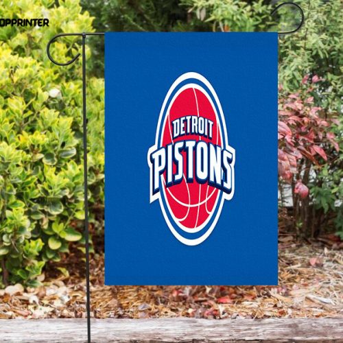 Detroit Pistons White City Double Sided Printing   Garden Flag Home Decor Gifts