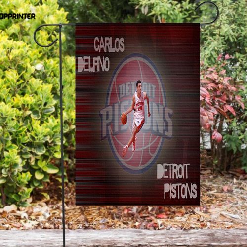 Detroit Pistons Carlos Delfino1 Double Sided Printing   Garden Flag Home Decor Gifts