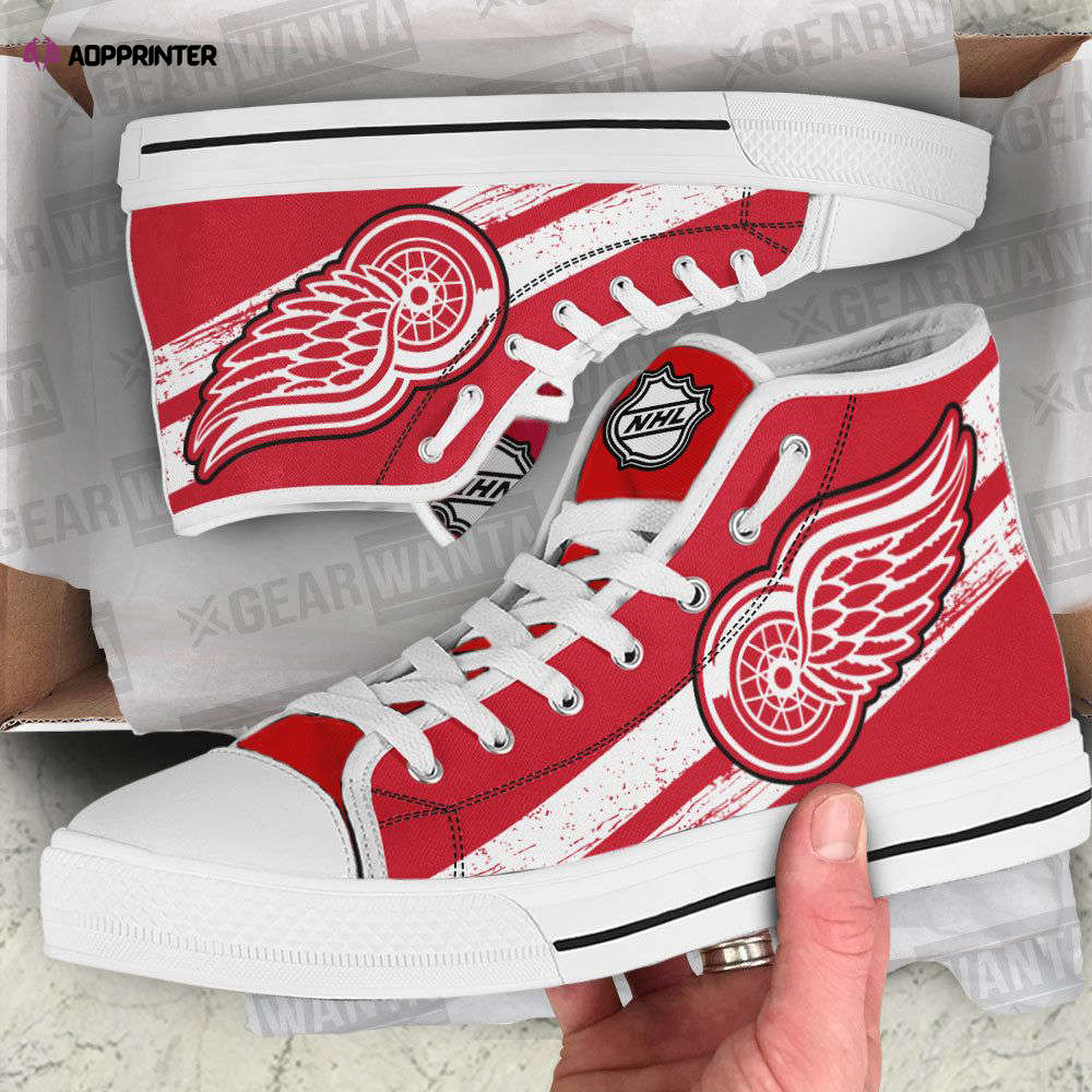 Detroit Red Wings High Top Canvas Shoes Custom For Fans