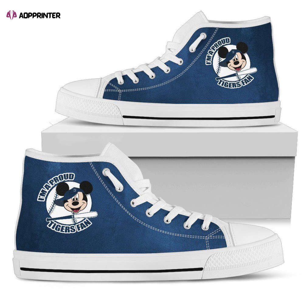 Detroit Tigers Fan Mickey Mouse MLB Custom Canvas High Top Shoes