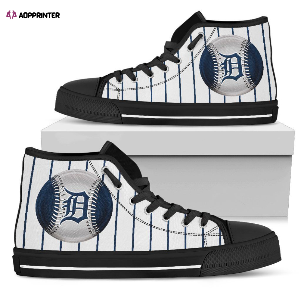 Detroit Tigers MLB Baseball Custom Canvas High Top Shoes