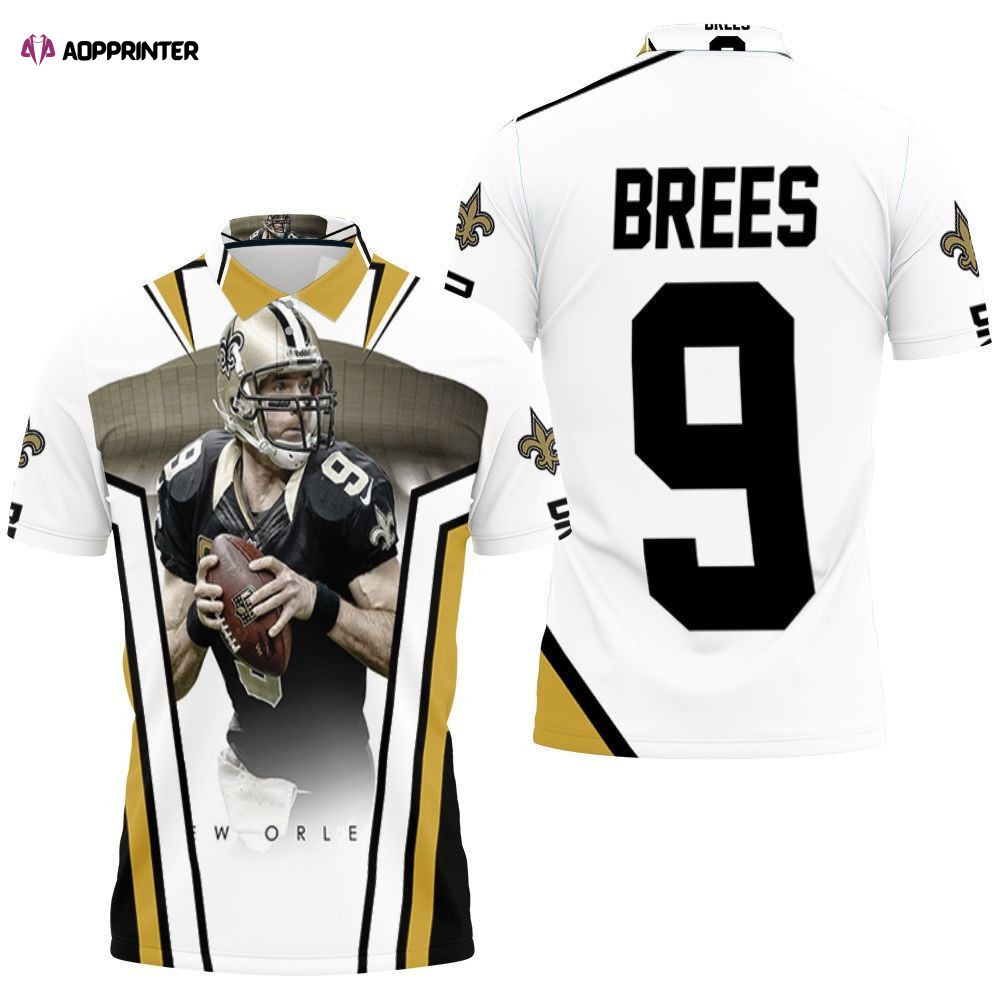 Drew Brees New Orleans Saints Stadium Background Polo Shirt Gift for Fans Shirt 3d T-shirt