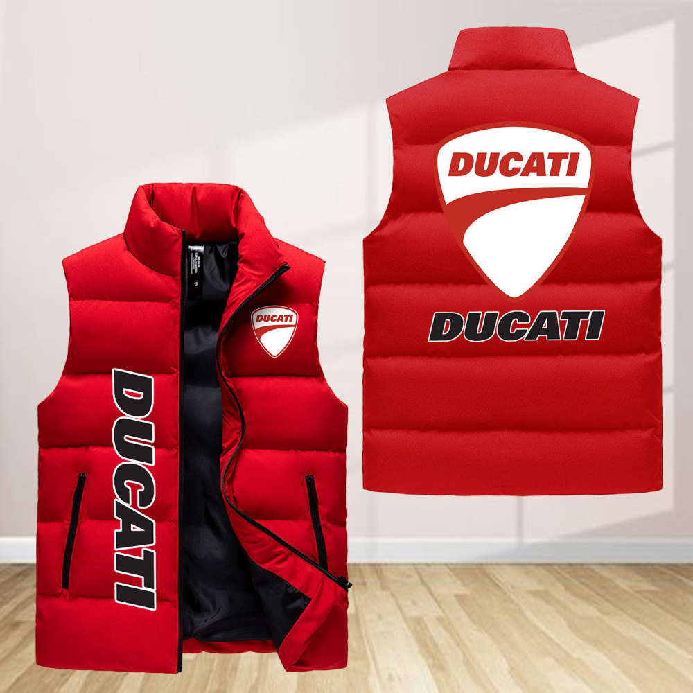 Ducati Sleeveless Puffer Jacket Custom For Fans Gifts