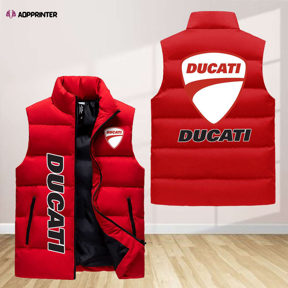 Ducati Sleeveless Puffer Jacket Custom For Fans Gifts