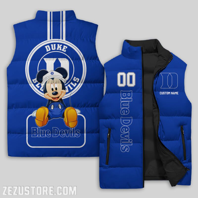 Duke Blue Devils NCAA Sleeveless Puffer Jacket Custom For Fans Gifts