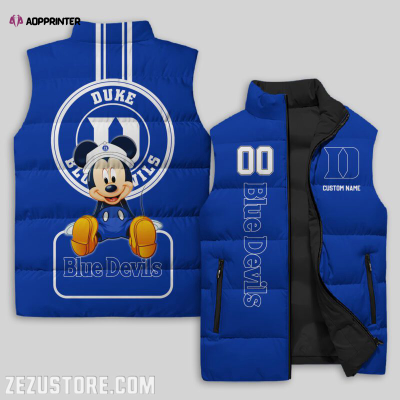 Duke Blue Devils NCAA Sleeveless Puffer Jacket Custom For Fans Gifts