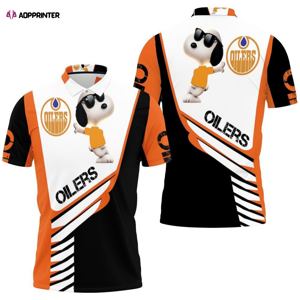 Edmonton Oilers Snoopy For Fans 3d Polo Shirt Gift for Fans Shirt 3d T-shirt
