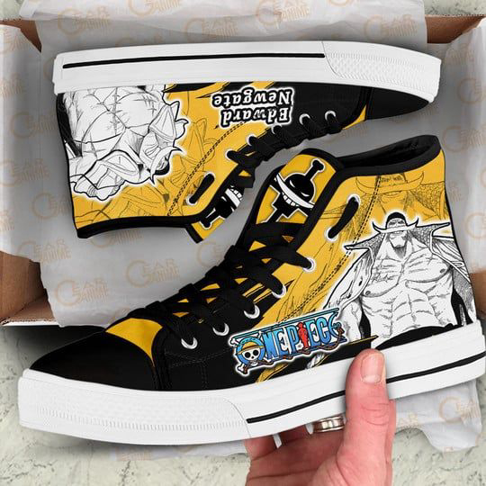 Edward Newgate High Top Shoes Mix Manga For Fans One Piece Anime