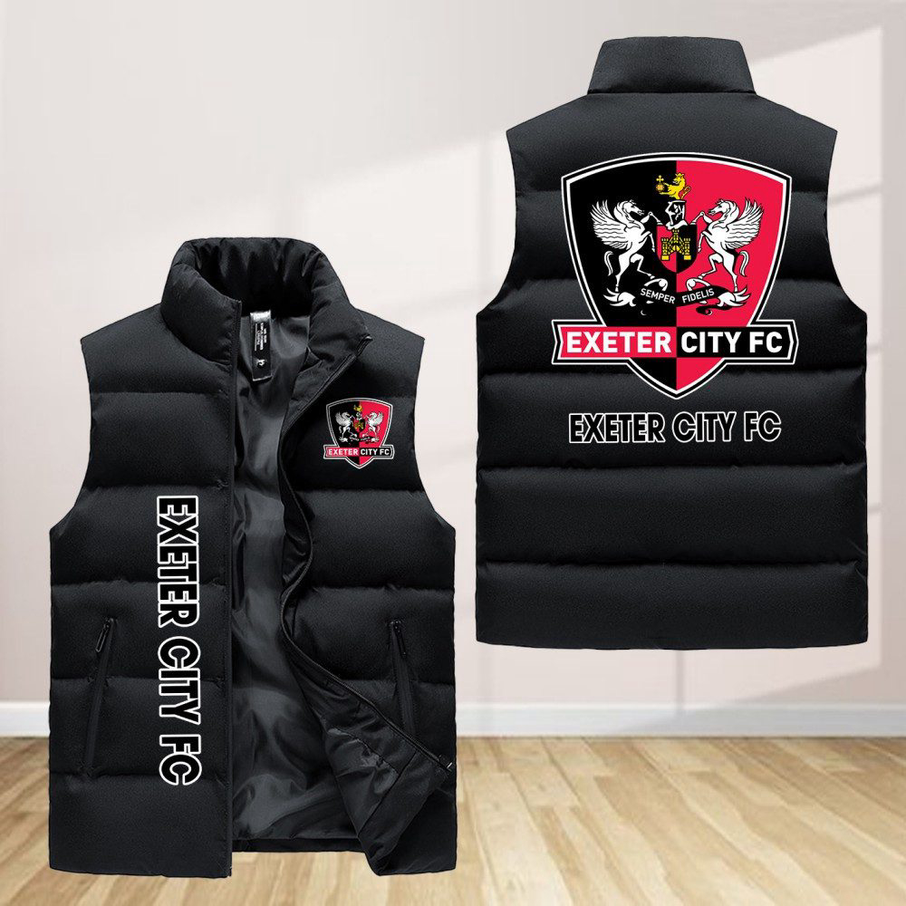 Exeter City Sleeveless Puffer Jacket Custom For Fans Gifts