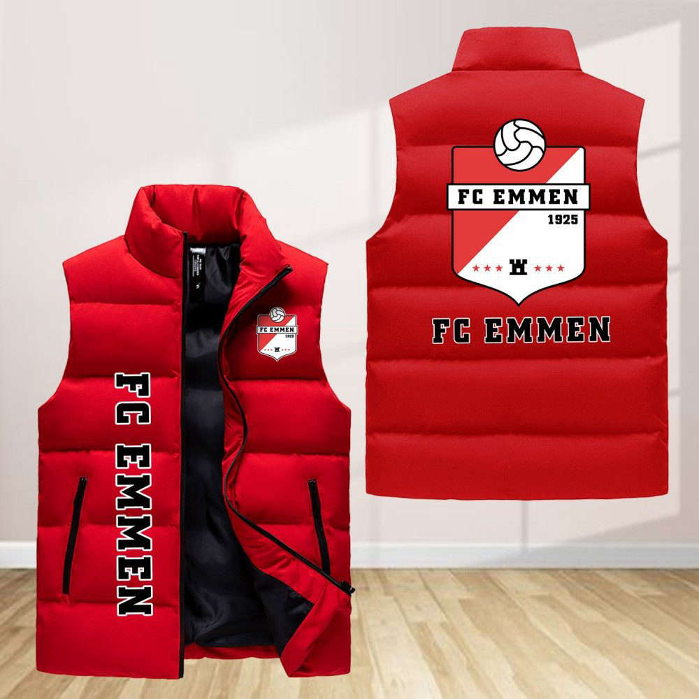 Fc Emmen Sleeveless Puffer Jacket Custom For Fans Gifts