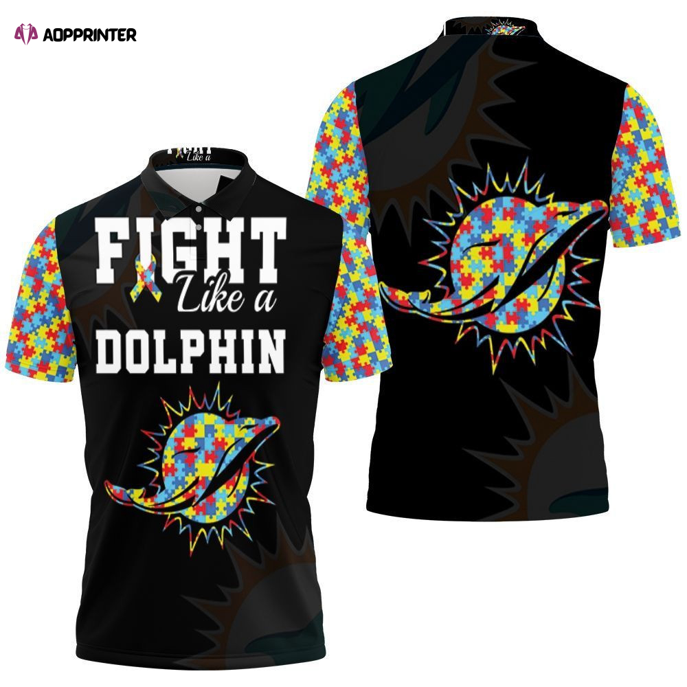 Fight Like A Cincinnati Bengals Autism Support Polo Shirt Gift for Fans Shirt 3d T-shirt